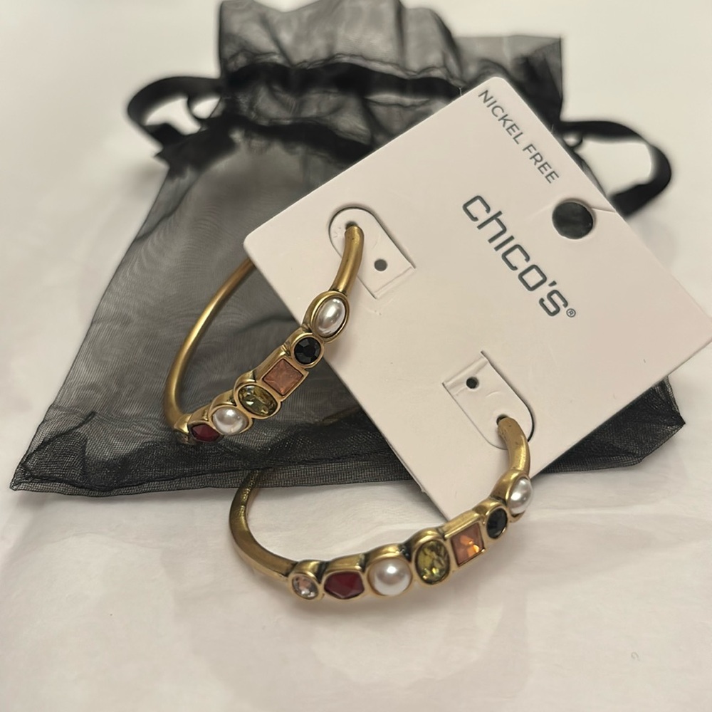 Chicos No Droop hoop earrings berry & pink collection